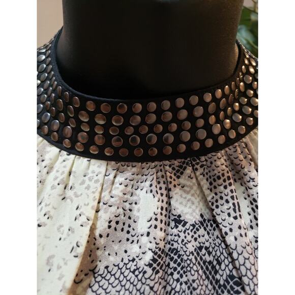 Fab'rik Shift Dress Women Size Medium Multi Animal Print Lined Studded Polyester - Picture 13 of 14